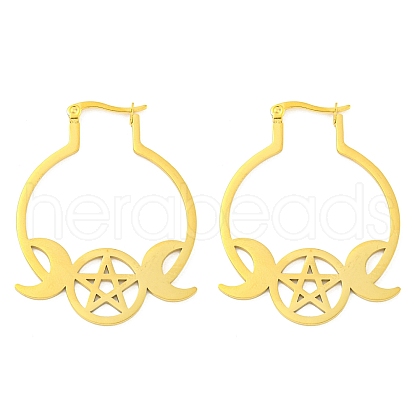 304 Stainless Steel Hoop Earrings for Women EJEW-F338-01G-1