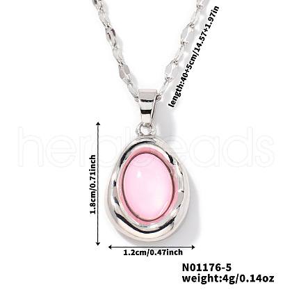 Elegant Oval Brass Pendant Necklaces SC8993-5-1