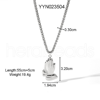 Retro Stainless Steel Pendant Hip-hop Necklaces OC7318-7-1