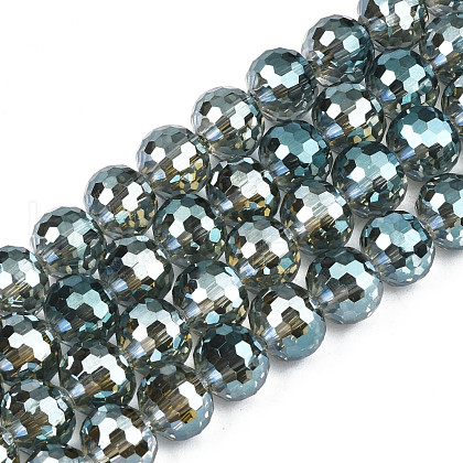 Electroplate Transparent Glass Beads Strands EGLA-N002-31-D01-1