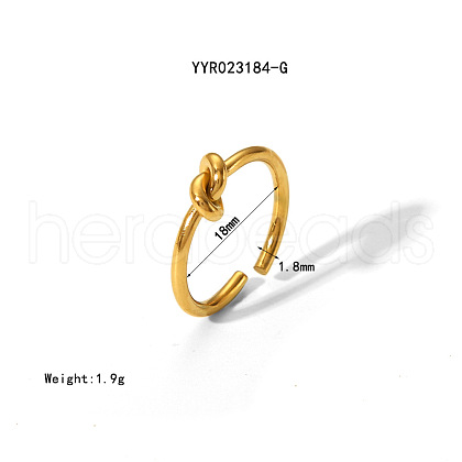 Minimalist Stainless Steel Knot Open Cuff Rings EO4616-3-1