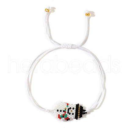 Christmas Cute Cartoon Character Miyuki Handmade Beaded Braided Adjustable Link Bracelets VV0401-2-1