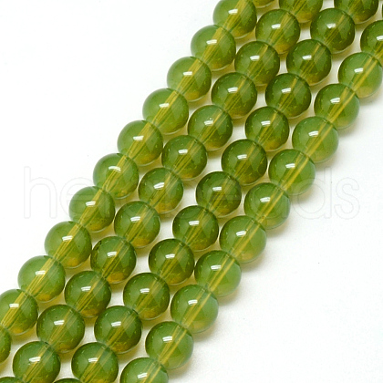 Baking Painted Glass Beads Strands X-DGLA-Q023-6mm-DB21-1