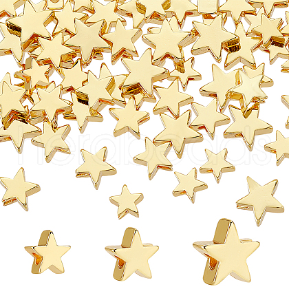   60Pcs 3 Styles Brass Spacer Beads KK-PH0006-61B-1