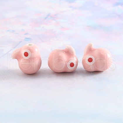Ceramic Rabbit Scattered Handmade Porcelain Beads PW-WG2344E-01-1