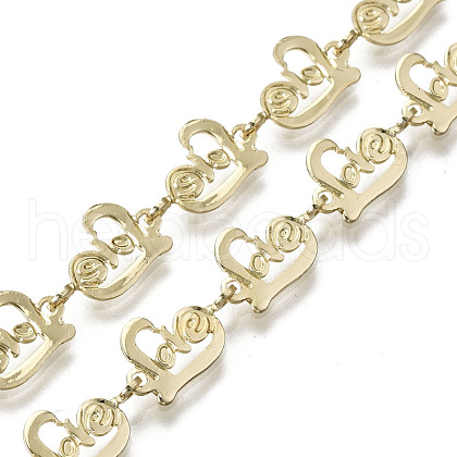 Valentine's Day Brass Heart Link Chains CHC-N018-045-1