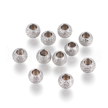 Non-Tarnish 304 Stainless Steel Textured Spacer Beads X-STAS-P108-04P-A-1