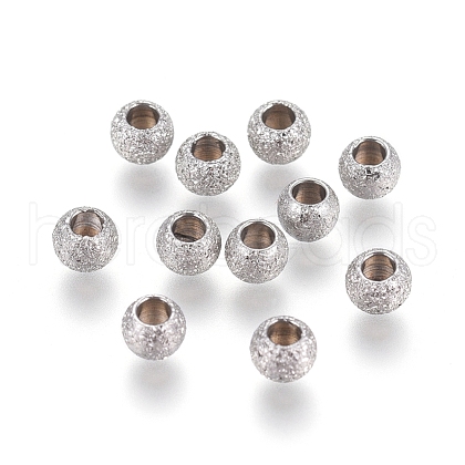 304 Stainless Steel Textured Spacer Beads X-STAS-P108-04P-A-1