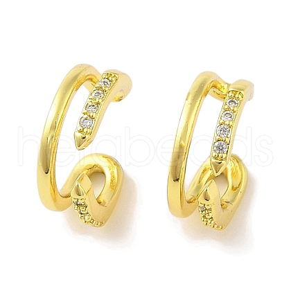 Brass Cuff Earrings EJEW-I305-49G-1