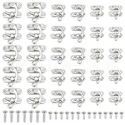 Olycraft 3 Styles Iron Latch Hook Hasp Horn Lock with Screws FIND-OC0003-42P-1