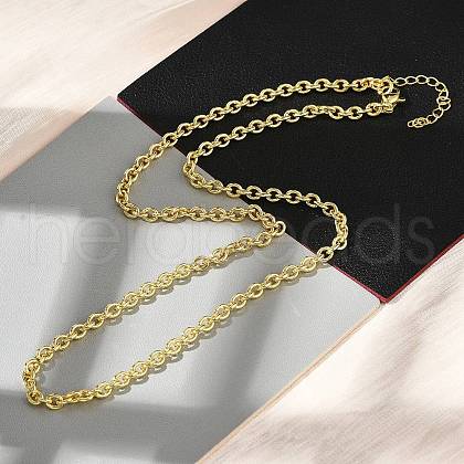 Brass Cable Chain Necklaces for Women NJEW-K282-07G-1