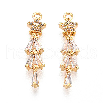 Brass Micro Pave Cubic Zirconia Pendants KK-N263-57G-1