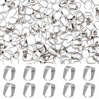 SUNNYCLUE 200Pcs 304 Stainless Steel Snap on Bails STAS-SC0004-95-1