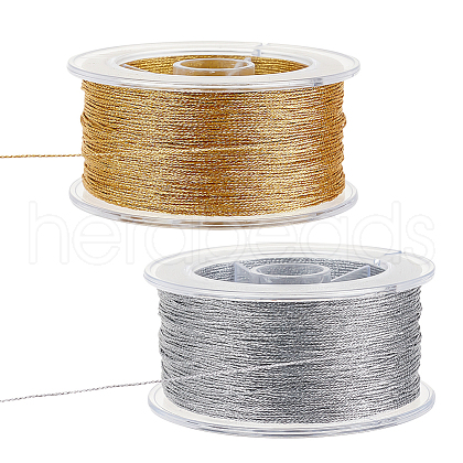   2 Boxes 2 Colors Round Polyester Metallic Cord OCOR-PH0002-68B-1