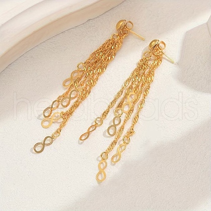 Brass Tassel Stud Earrings MD9290-3-1