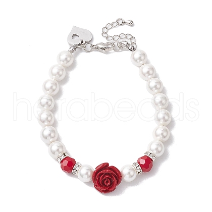Shell Pearl Beaded Bracelets BJEW-JB10704-1