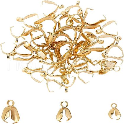 Unicraftale 304 Stainless Steel Pendant Pinch Bails STAS-UN0005-04G-1