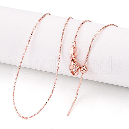 Adjustable Slider Brass Cardano Chain Necklaces for Men Women NJEW-G160-12RG-1