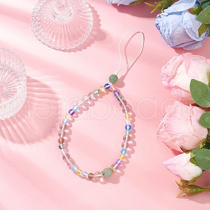 Moonstone Mobile Straps HJEW-JM03424-01-1