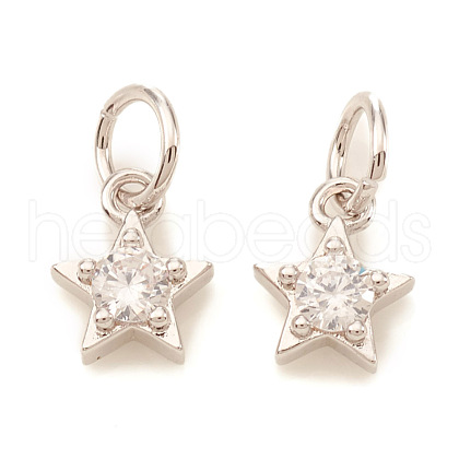 Brass Micro Pave Cubic Zirconia Charms KK-I672-30P-1