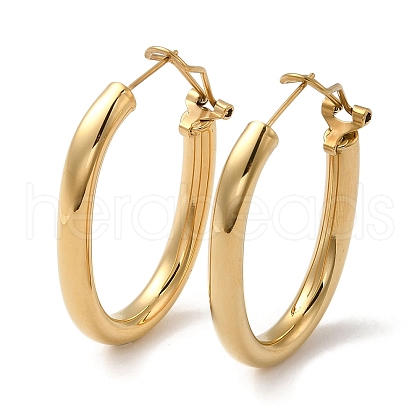 304 Stainless Steel Oval Hoop Earrings for Women EJEW-Q781-05G-1