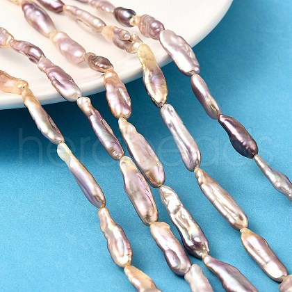 Natural Baroque Keshi Pearl Beads Strands PEAR-B004-04A-02A-1