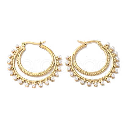 PVD Vacuum Plating 304 Stainless Steel Hoop Earrings EJEW-C085-02G-1
