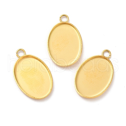 Ion Plating(IP) 304 Stainless Steel Pendant Cabochon Settings X-STAS-F167-12G-1