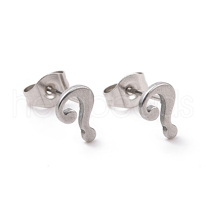 Non-Tarnish 304 Stainless Steel Question Mark Stud Earrings for Women Men EJEW-G318-06P-1