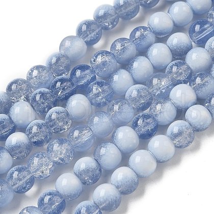 Crackle Glass Beads Strands X1-GLAA-U001-6mm-14-1