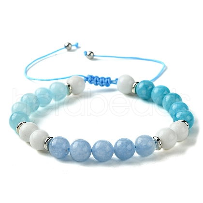 Natural Gemstone Braided Bead Bracelets BJEW-JB09855-1