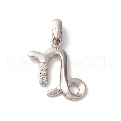 925 Sterling Silver Micro Pave Clear Cubic Zirconia Pendants STER-H117-01P-10-1