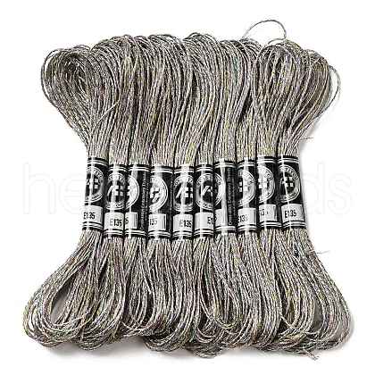 10 Skeins 12-Ply Metallic Polyester Embroidery Floss OCOR-Q057-A17-1