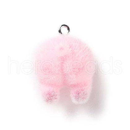 Flocking Resin Cute Pendants RESI-A040-01B-1