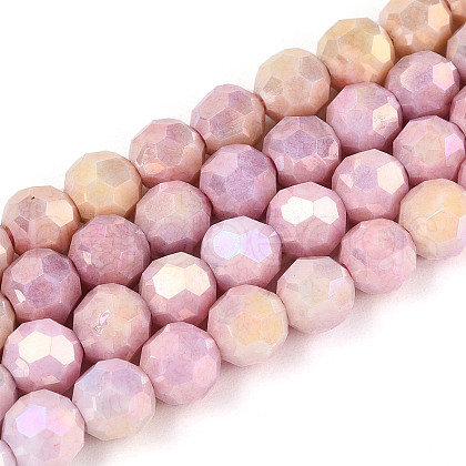Electroplate Glass Beads Strands EGLA-T021-6mm-15-05-1