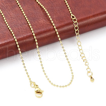 Brass Ball Chains Necklace for Women NJEW-P265-13G-1