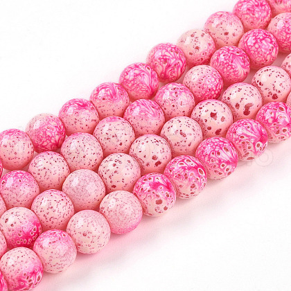 Transparent Baking Painted Glass Beads Strands DGLA-N009-8mm-01-1