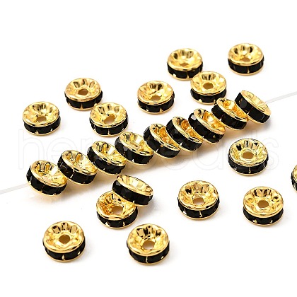 Brass Grade A Rhinestone Spacer Beads RSB038NF-04G-1