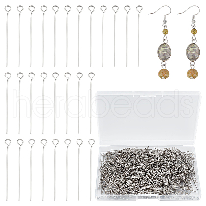 1000Pcs 304 Stainless Steel Eye Pins STAS-UN0058-28P-02-1