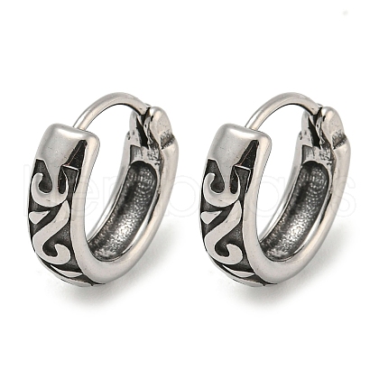 316 Surgical Stainless Steel Hoop Earrings EJEW-D096-23C-AS-1