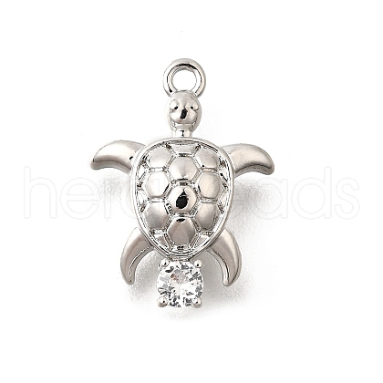 Brass Pave Clear Cubic Zirconia Charms KK-C096-14A-P-1