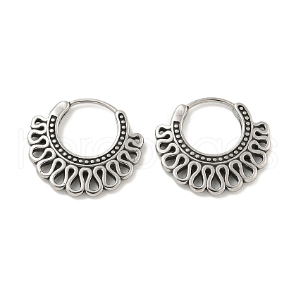 316 Surgical Stainless Steel Hoop Earrings EJEW-D096-08E-AS-1