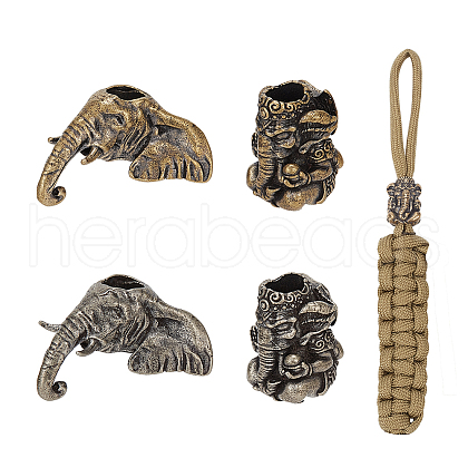  4Pcs 4 Style Brass EDC European Beads FIND-NB0005-02-1