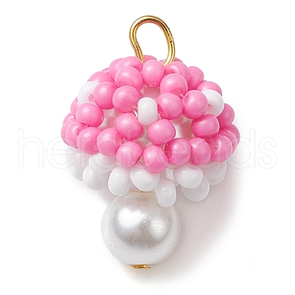 Seed Beads Beaded Charms PALLOY-MZ00332-05-1