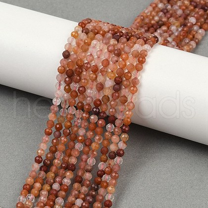 Natural Red Quartz Beads Strands G-C181-B02-02-1