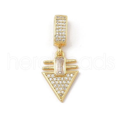 Brass Micro Pave Cubic Zirconia European Dangle Pendants KK-U047-19G-03-1