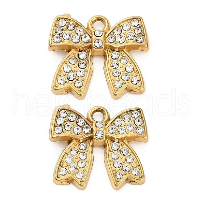 304 Stainless Steel Rhinestone Pendant STAS-U047-28G-1