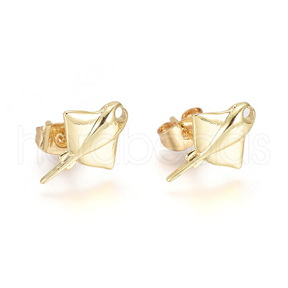 Brass Ear Studs EJEW-G273-02G-1