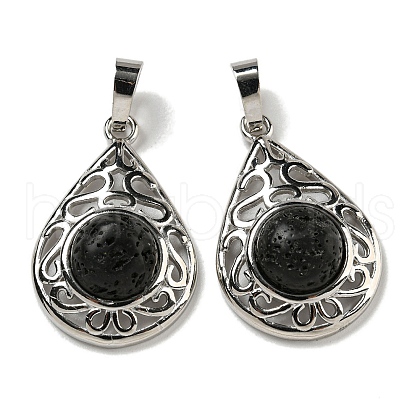 Natural Lava Rock Pendants G-Q158-05P-28-1