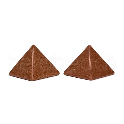 Synthetic Goldstone Orgonite Pyramid Display Decorations G-C186-07G-1